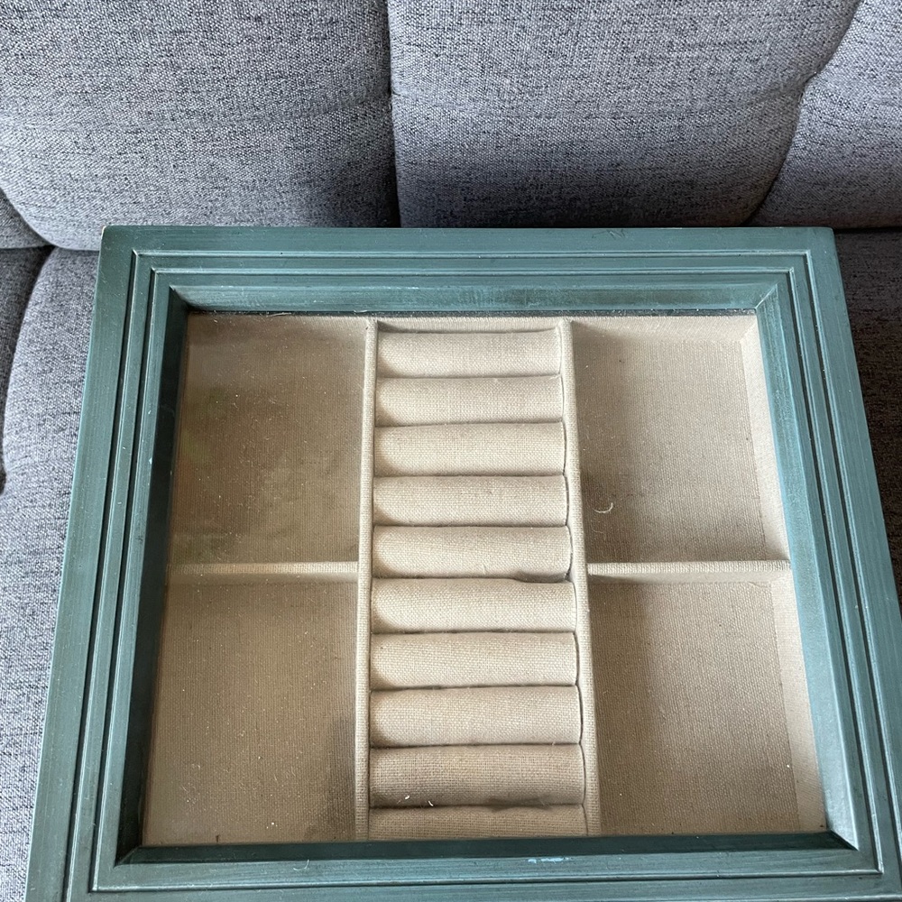 Blue two-tier jewelry box